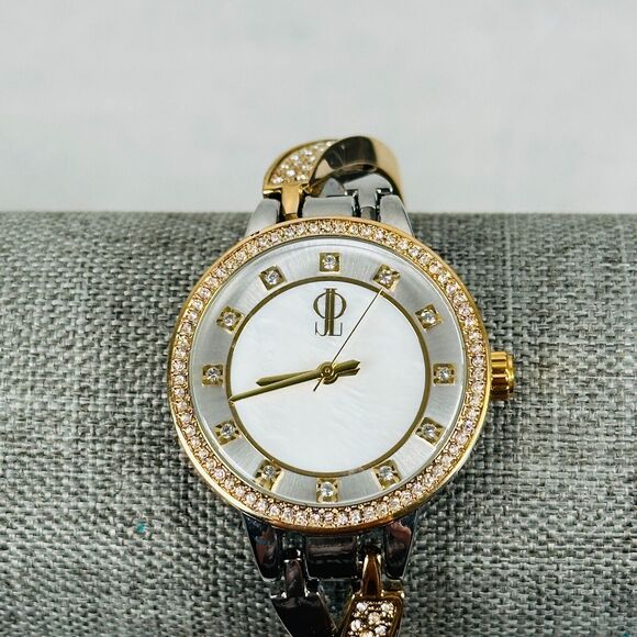 Jennifer Lopez Watch Womens 32mm Two Tone Pave Rhinestone Bling New Battery - Picture 1 of 12